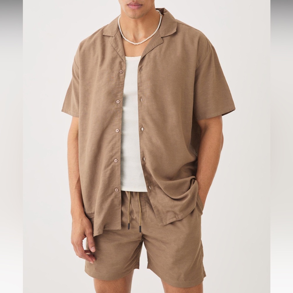 Short sleeve Oversized Linen Shirt